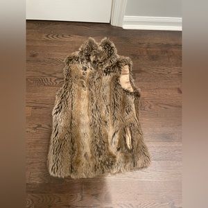 Faux fur vest. Beautiful caramel color. Size 4.